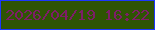 文字の大きさ：4、枠の色：1c37fd、背景の色：2e5404、文字の色：7d1d68 無料ブログパーツのブログ時計