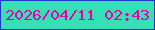 文字の大きさ：4、枠の色：1c38c7、背景の色：37dfb4、文字の色：df04b0 無料ブログパーツのブログ時計