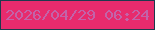 文字の大きさ：1、枠の色：1c3a4e、背景の色：e72b6d、文字の色：c363a9 無料ブログパーツのブログ時計