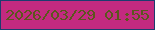 文字の大きさ：4、枠の色：1c3c6f、背景の色：c32a80、文字の色：5c561d 無料ブログパーツのブログ時計