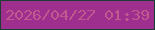 文字の大きさ：4、枠の色：1c3d31、背景の色：9e2f8e、文字の色：c2598e 無料ブログパーツのブログ時計