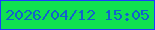 文字の大きさ：2、枠の色：1c3dfe、背景の色：10e151、文字の色：1261cd 無料ブログパーツのブログ時計