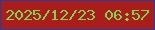 文字の大きさ：4、枠の色：1c40a4、背景の色：aa1d1b、文字の色：7dd653 無料ブログパーツのブログ時計