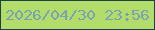 文字の大きさ：4、枠の色：1c4147、背景の色：b2dd6b、文字の色：7ca2af 無料ブログパーツのブログ時計