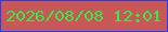 文字の大きさ：2、枠の色：1c41f8、背景の色：c85758、文字の色：3de74a 無料ブログパーツのブログ時計