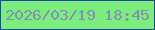 文字の大きさ：3、枠の色：1c44a9、背景の色：7aed7c、文字の色：8293b7 無料ブログパーツのブログ時計
