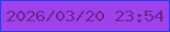 文字の大きさ：1、枠の色：1c44e9、背景の色：9f42ec、文字の色：6a238e 無料ブログパーツのブログ時計
