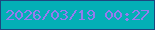 文字の大きさ：4、枠の色：1c477f、背景の色：03afb6、文字の色：957bee 無料ブログパーツのブログ時計