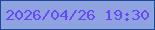 文字の大きさ：5、枠の色：1c4b96、背景の色：8fa3e0、文字の色：6648f9 無料ブログパーツのブログ時計