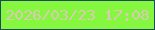 文字の大きさ：1、枠の色：1c4c5d、背景の色：85f73e、文字の色：dcc9b7 無料ブログパーツのブログ時計