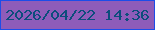 文字の大きさ：2、枠の色：1c4de8、背景の色：8e5cb9、文字の色：0c4d7c 無料ブログパーツのブログ時計