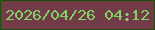 文字の大きさ：4、枠の色：1c4e0c、背景の色：733a47、文字の色：7fd562 無料ブログパーツのブログ時計