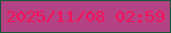 文字の大きさ：2、枠の色：1c5639、背景の色：b34384、文字の色：f61159 無料ブログパーツのブログ時計