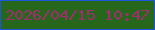 文字の大きさ：3、枠の色：1c56dd、背景の色：27671b、文字の色：a02d72 無料ブログパーツのブログ時計