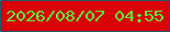 文字の大きさ：4、枠の色：1c586a、背景の色：da0107、文字の色：5bf332 無料ブログパーツのブログ時計