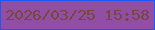 文字の大きさ：4、枠の色：1c58f8、背景の色：934da5、文字の色：734a3a 無料ブログパーツのブログ時計