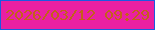 文字の大きさ：2、枠の色：1c5ae1、背景の色：ea20a2、文字の色：c3611a 無料ブログパーツのブログ時計