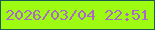 文字の大きさ：4、枠の色：1c5c50、背景の色：9dfc12、文字の色：aa69c8 無料ブログパーツのブログ時計