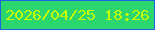 文字の大きさ：2、枠の色：1c62e4、背景の色：2bd66f、文字の色：c3ff01 無料ブログパーツのブログ時計