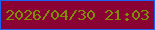 文字の大きさ：3、枠の色：1c62f5、背景の色：8a0233、文字の色：808c07 無料ブログパーツのブログ時計