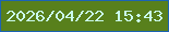 文字の大きさ：3、枠の色：1c63b4、背景の色：58801c、文字の色：cbfbed 無料ブログパーツのブログ時計