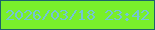 文字の大きさ：2、枠の色：1c6469、背景の色：79ef2b、文字の色：73c4d5 無料ブログパーツのブログ時計