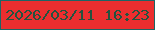 文字の大きさ：1、枠の色：1c6565、背景の色：eb2e2f、文字の色：23533f 無料ブログパーツのブログ時計