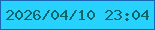 文字の大きさ：4、枠の色：1c65b3、背景の色：27d3fe、文字の色：0e6567 無料ブログパーツのブログ時計