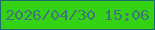 文字の大きさ：2、枠の色：1c696e、背景の色：33d213、文字の色：41747d 無料ブログパーツのブログ時計