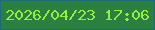 文字の大きさ：3、枠の色：1c6a7a、背景の色：2a8040、文字の色：99ee3d 無料ブログパーツのブログ時計