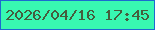 文字の大きさ：4、枠の色：1c6ad0、背景の色：38f8b1、文字の色：455e3d 無料ブログパーツのブログ時計