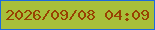 文字の大きさ：5、枠の色：1c6add、背景の色：a8bf3a、文字の色：984202 無料ブログパーツのブログ時計