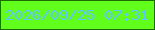 文字の大きさ：2、枠の色：1c6b05、背景の色：61fe1c、文字の色：61c4fd 無料ブログパーツのブログ時計
