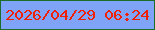 文字の大きさ：2、枠の色：1c6c2a、背景の色：7ea3f7、文字の色：ef2005 無料ブログパーツのブログ時計
