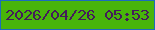 文字の大きさ：1、枠の色：1c6cbc、背景の色：48b50a、文字の色：441c5a 無料ブログパーツのブログ時計