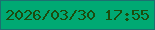 文字の大きさ：5、枠の色：1c7070、背景の色：00a973、文字の色：1c4c0e 無料ブログパーツのブログ時計