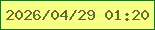 文字の大きさ：5、枠の色：1c7114、背景の色：f7ff87、文字の色：66682d 無料ブログパーツのブログ時計