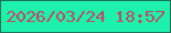 文字の大きさ：4、枠の色：1c7156、背景の色：1df1ac、文字の色：c44661 無料ブログパーツのブログ時計