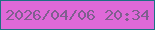 文字の大きさ：3、枠の色：1c7183、背景の色：df69d8、文字の色：805e8f 無料ブログパーツのブログ時計