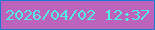 文字の大きさ：1、枠の色：1c78d3、背景の色：bc63bc、文字の色：54ece1 無料ブログパーツのブログ時計