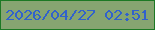 文字の大きさ：2、枠の色：1c7924、背景の色：86a571、文字の色：3162cc 無料ブログパーツのブログ時計