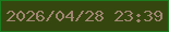 文字の大きさ：2、枠の色：1c7b20、背景の色：35470e、文字の色：a08572 無料ブログパーツのブログ時計