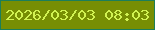 文字の大きさ：4、枠の色：1c7e5a、背景の色：778e03、文字の色：d1f252 無料ブログパーツのブログ時計