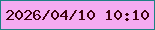 文字の大きさ：5、枠の色：1c8184、背景の色：f4abf1、文字の色：3f010d 無料ブログパーツのブログ時計