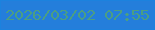 文字の大きさ：2、枠の色：1c82de、背景の色：247edb、文字の色：4b9e83 無料ブログパーツのブログ時計