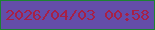 文字の大きさ：1、枠の色：1c8332、背景の色：644da9、文字の色：a72046 無料ブログパーツのブログ時計