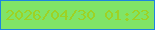 文字の大きさ：2、枠の色：1c84e0、背景の色：80e467、文字の色：9dd224 無料ブログパーツのブログ時計