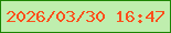 文字の大きさ：3、枠の色：1c8500、背景の色：bfeeae、文字の色：fd4f1c 無料ブログパーツのブログ時計