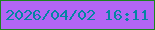 文字の大きさ：5、枠の色：1c851d、背景の色：b365f4、文字の色：0485a3 無料ブログパーツのブログ時計