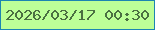 文字の大きさ：1、枠の色：1c85b2、背景の色：bdff98、文字の色：4a7041 無料ブログパーツのブログ時計